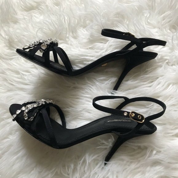 DOLCE&GABBANA Jewelled-Bow Grosgrain Sandals - Picture 4 of 12